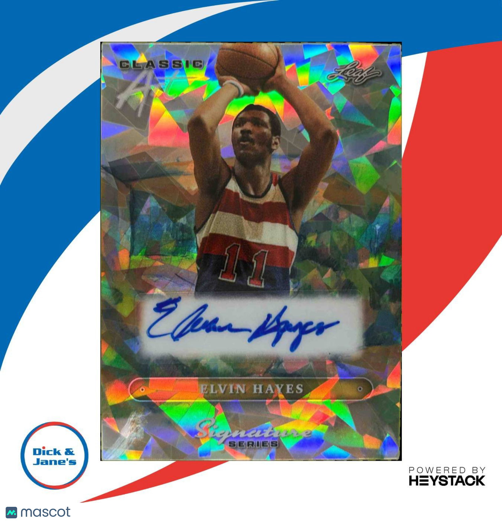 2025 Leaf Signature Series Elvin Hayes Classic Art Crystal Memorial 1/1 Auto