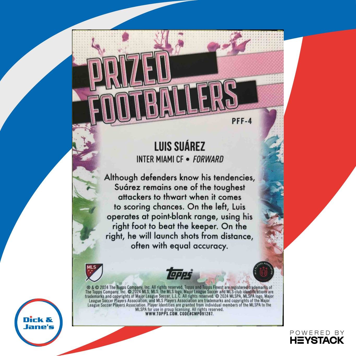 2024 Topps Finest MLS Luis Suarez Prized Footballers Fusion Red / 4/5 #PFF-4