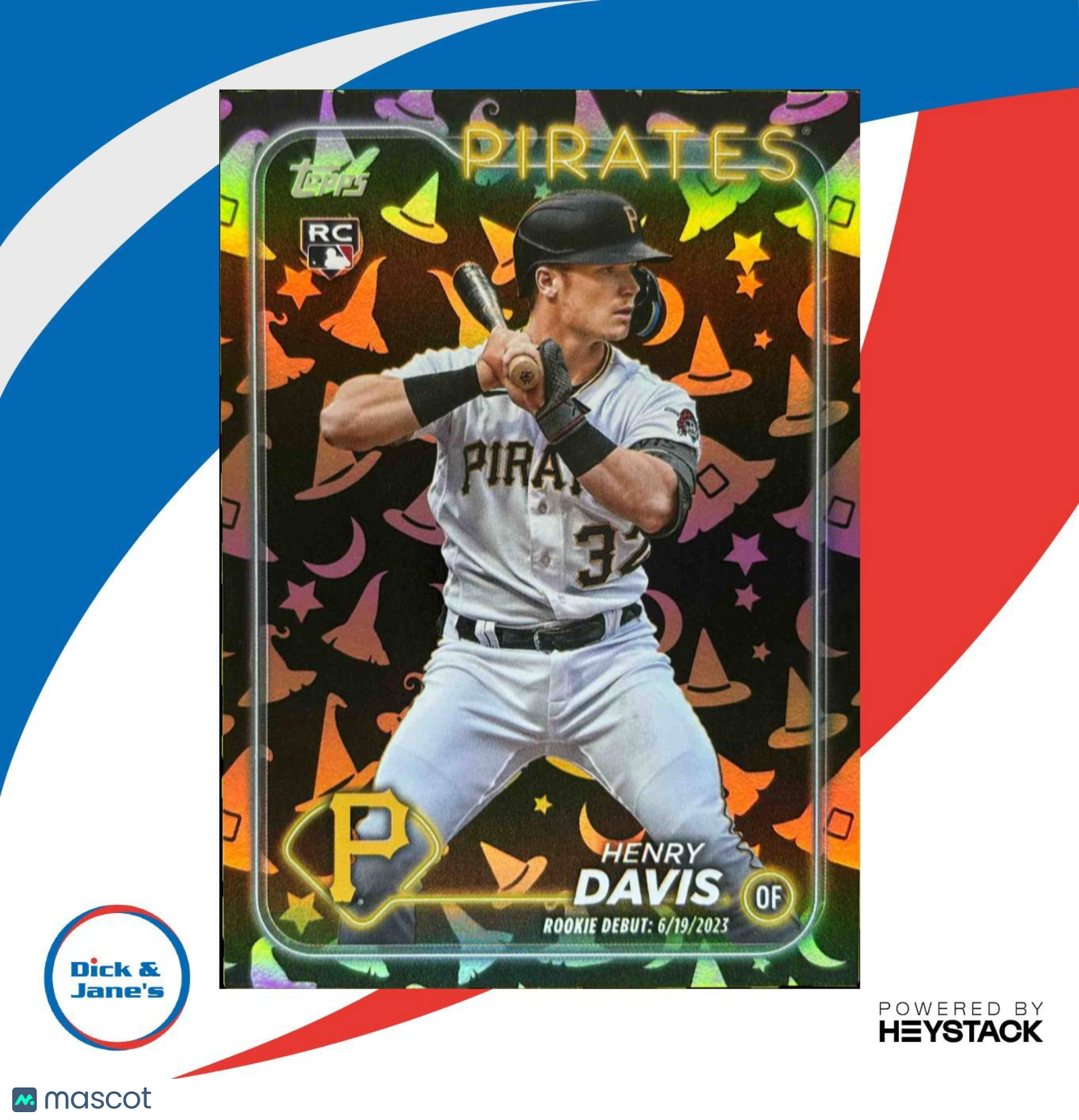 2024 Topps Update Henry Davis Holiday Witches Hat 4/5 Pittsburgh Pirates Rookie