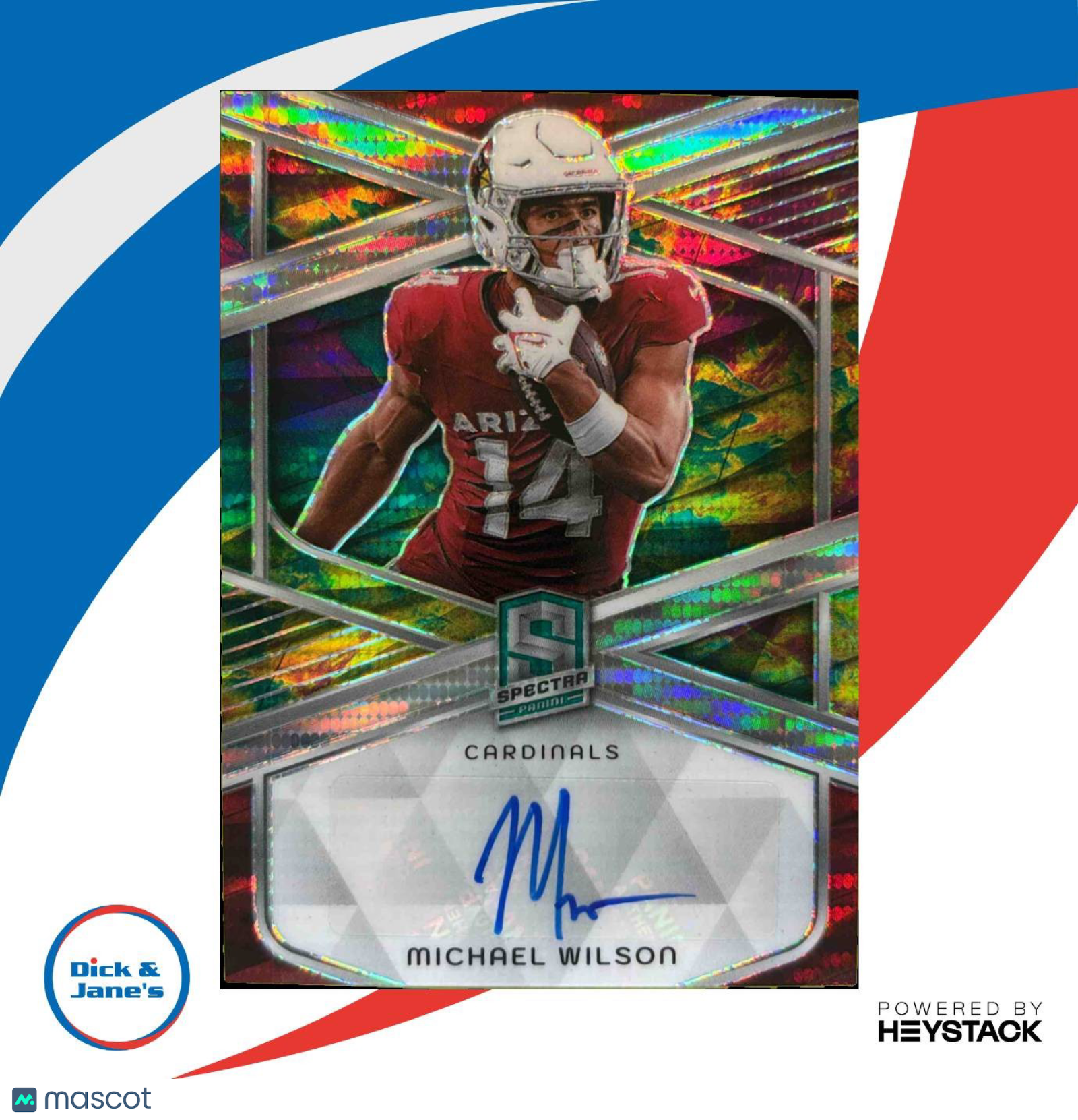 2024 Spectra Michael Wilson Signatures Celestial 15/75 Auto Arizona Cardinals - Sports Cards