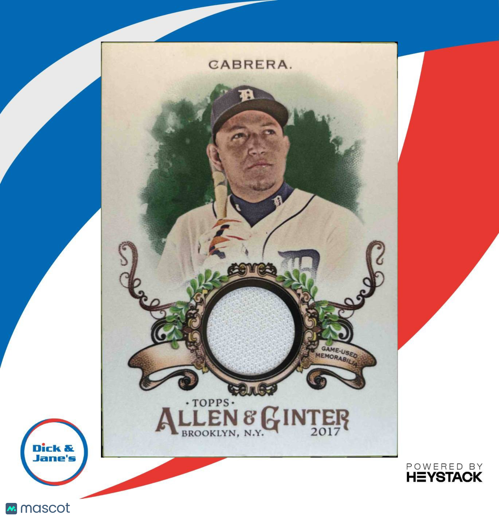 2017 Topps Allen & Ginter Miguel Cabrera Relics #FSRB-MCB MEM Detroit Tigers - Sports Cards