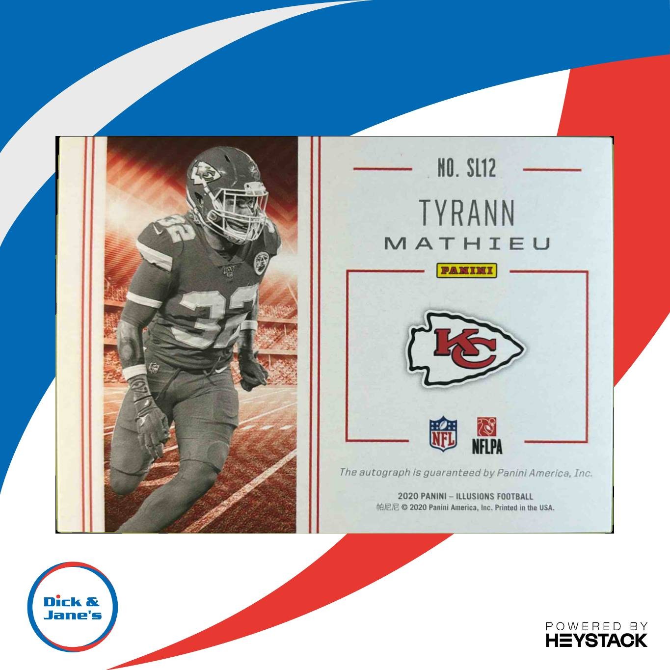 2020 Illusions Tyrann Mathieu Stadium Legends Black 12/15 #SL12 Auto Kansas City - Sports Cards