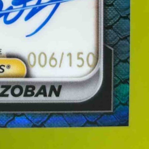 2024 Bowman Chrome Bralyn Brazoban Auto Reptilian Blue Refractor 6/150 1st Pros - Sports Cards