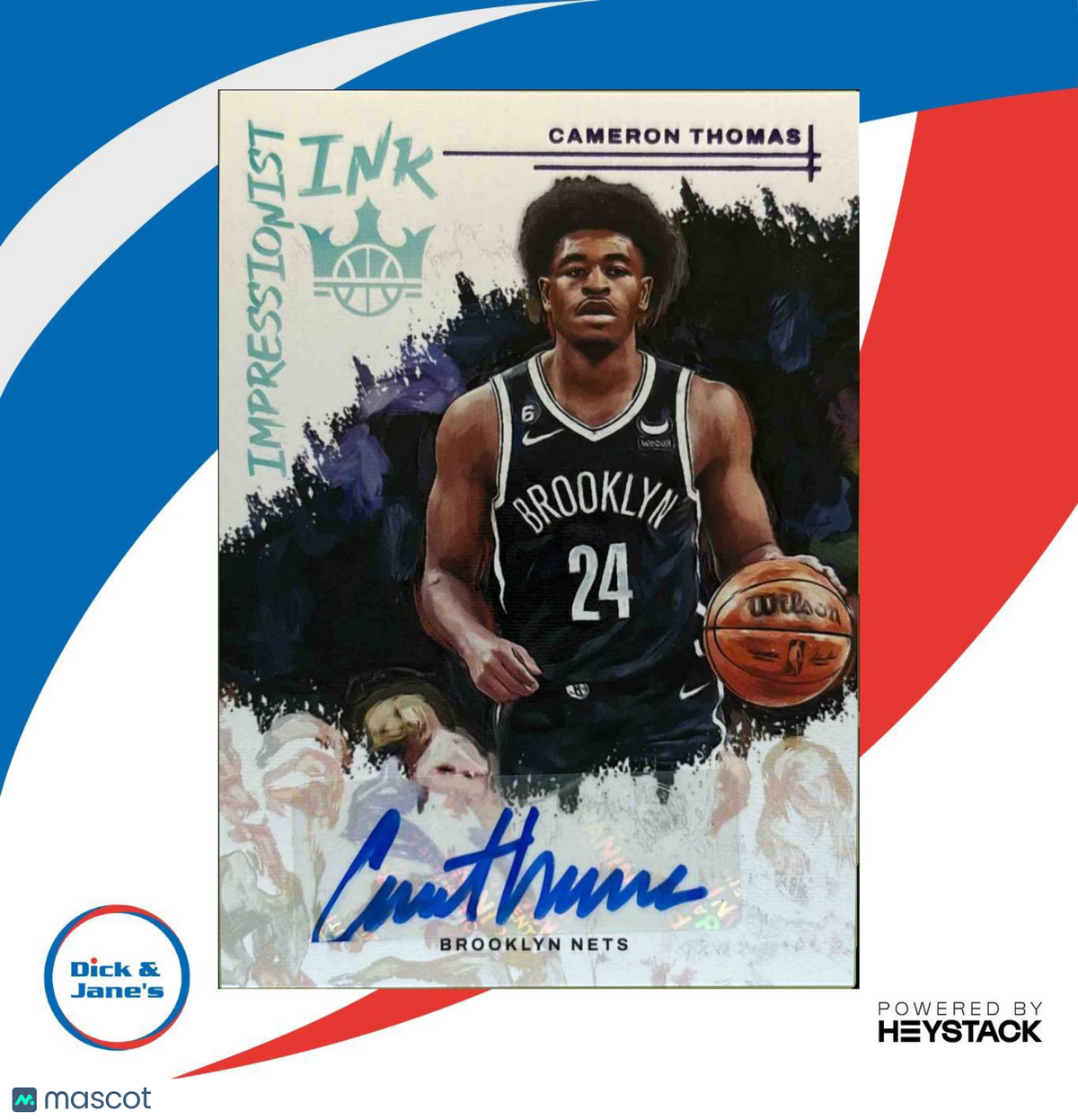 2022-23 Court Kings Cameron Thomas Impressionist Ink Violet 6/35 #II-CBN Auto