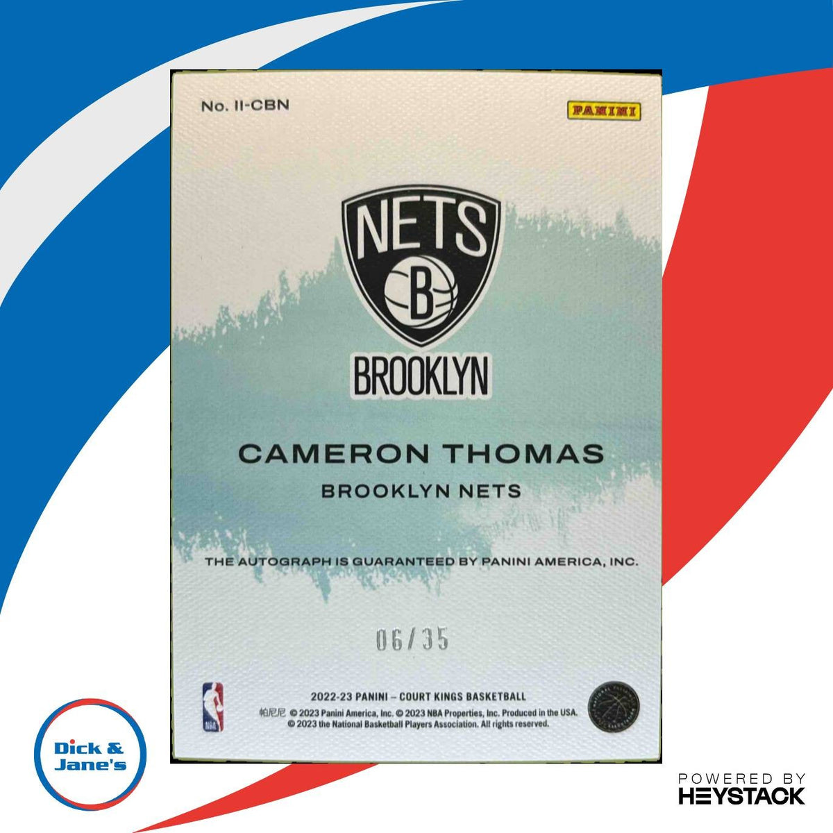 2022-23 Court Kings Cameron Thomas Impressionist Ink Violet 6/35 #II-CBN Auto
