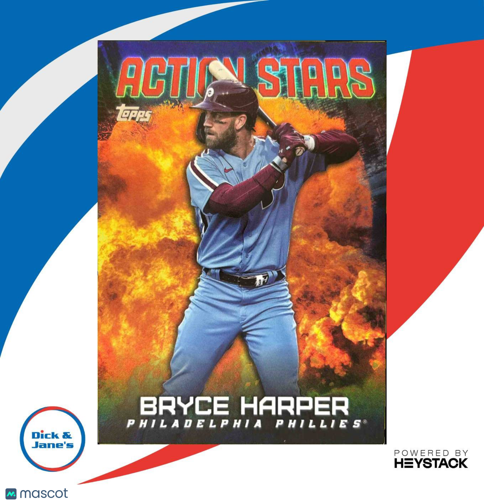 2023 Topps Update Bryce Harper Action Stars Red 7/10 Philadelphia Phillies - Sports Cards