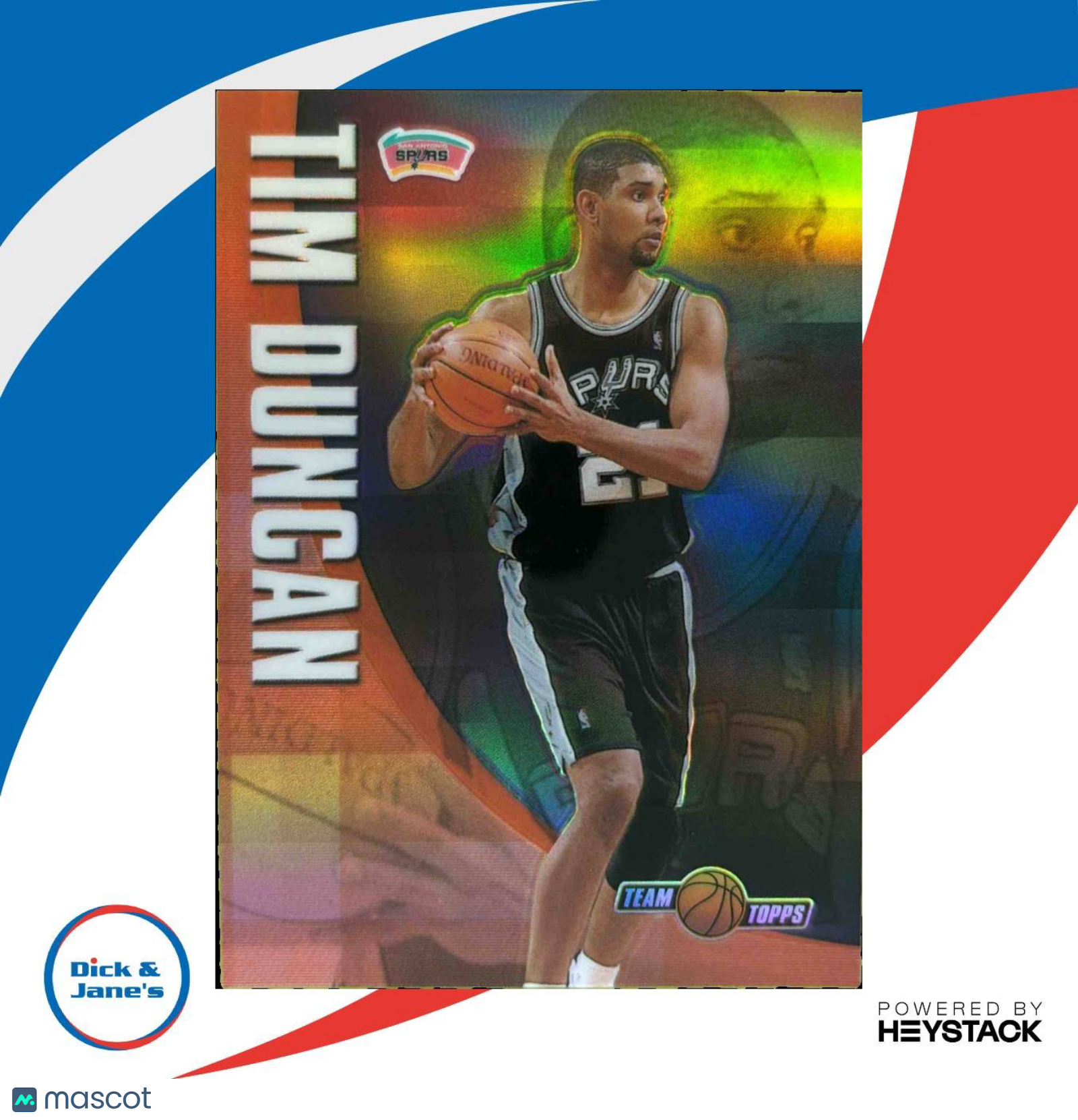 2001-02 Topps Chrome Tim Duncan Team Refractor #TT2 San Antonio Spurs - Sports Cards