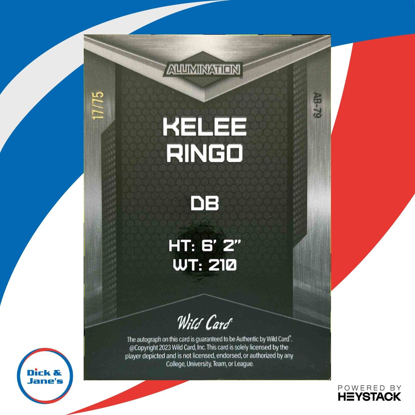 2023 Wild Card Alumination Draft Kelee Ringo Rainbow Silver /75 RC Auto Georgia - Sports Cards