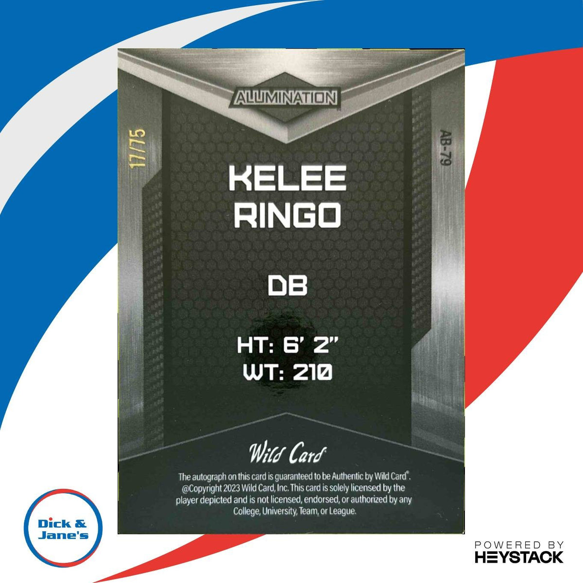 2023 Wild Card Alumination Draft Kelee Ringo Rainbow Silver /75 RC Auto Georgia