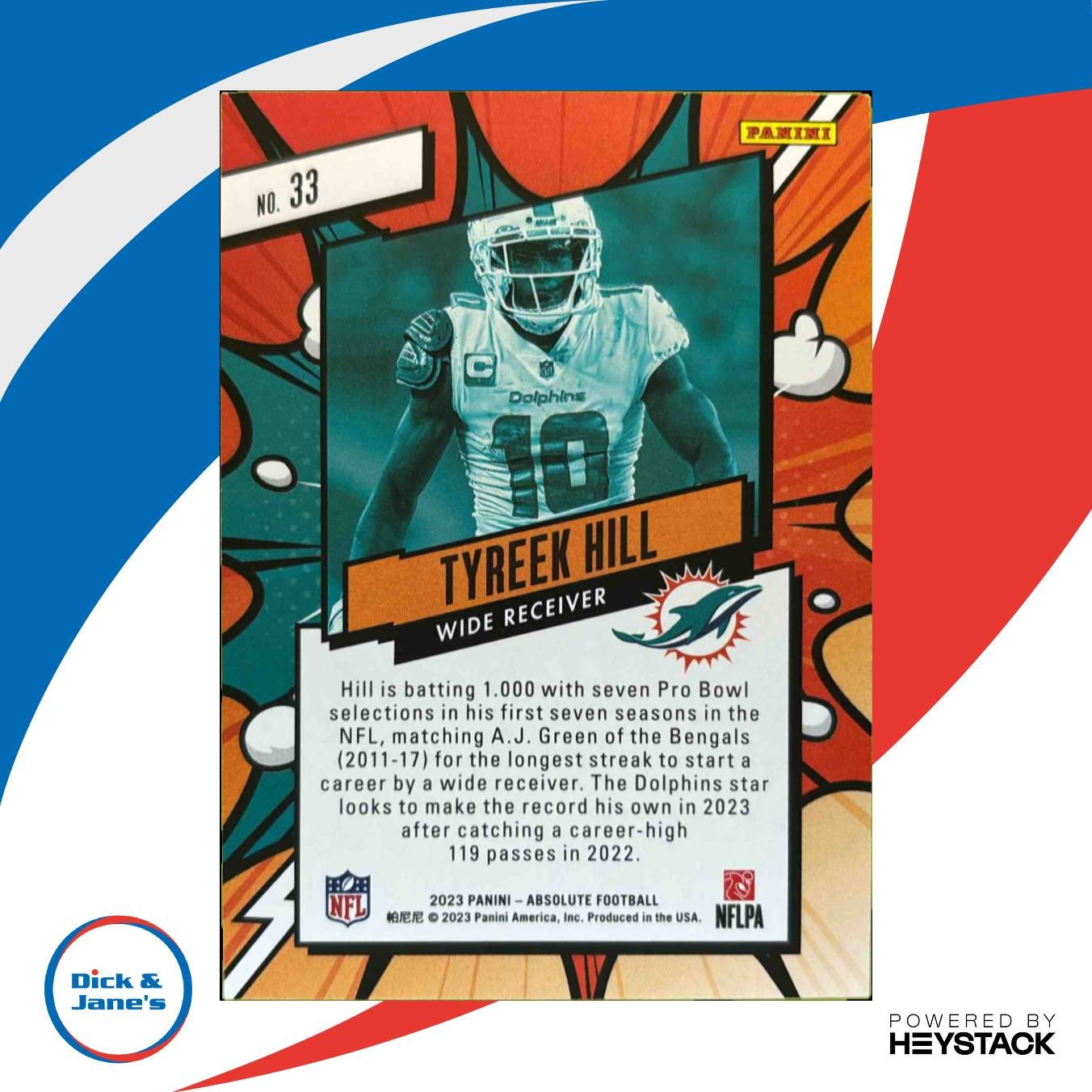 2023 Panini Absolute Tyreek Hill Explosive SSP #33 Miami Dolphins - Sports Cards