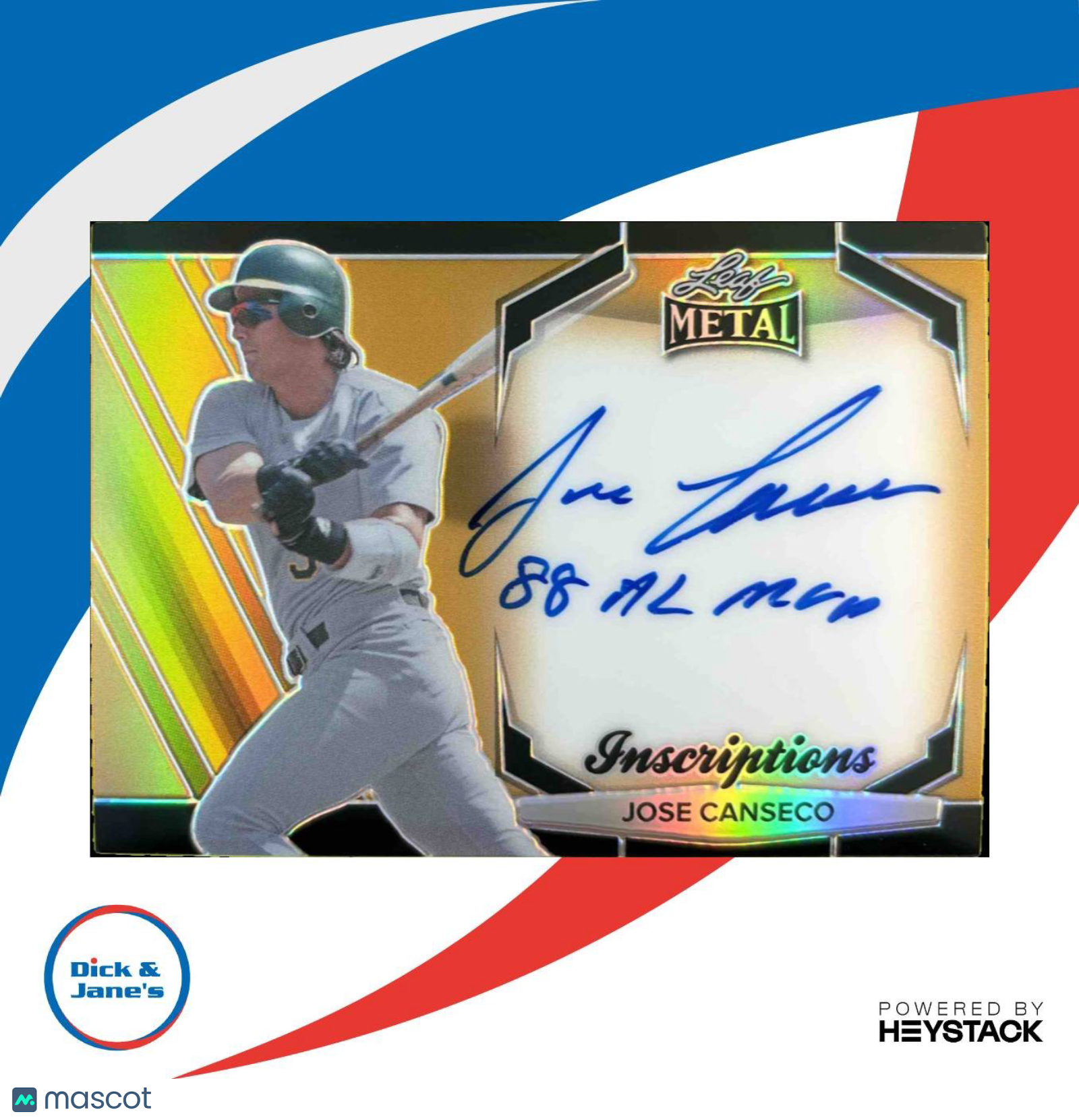 2024 Leaf Metal Inscriptions Gold “88 AL MVP” Jose Canseco /100 Auto - Sports Cards