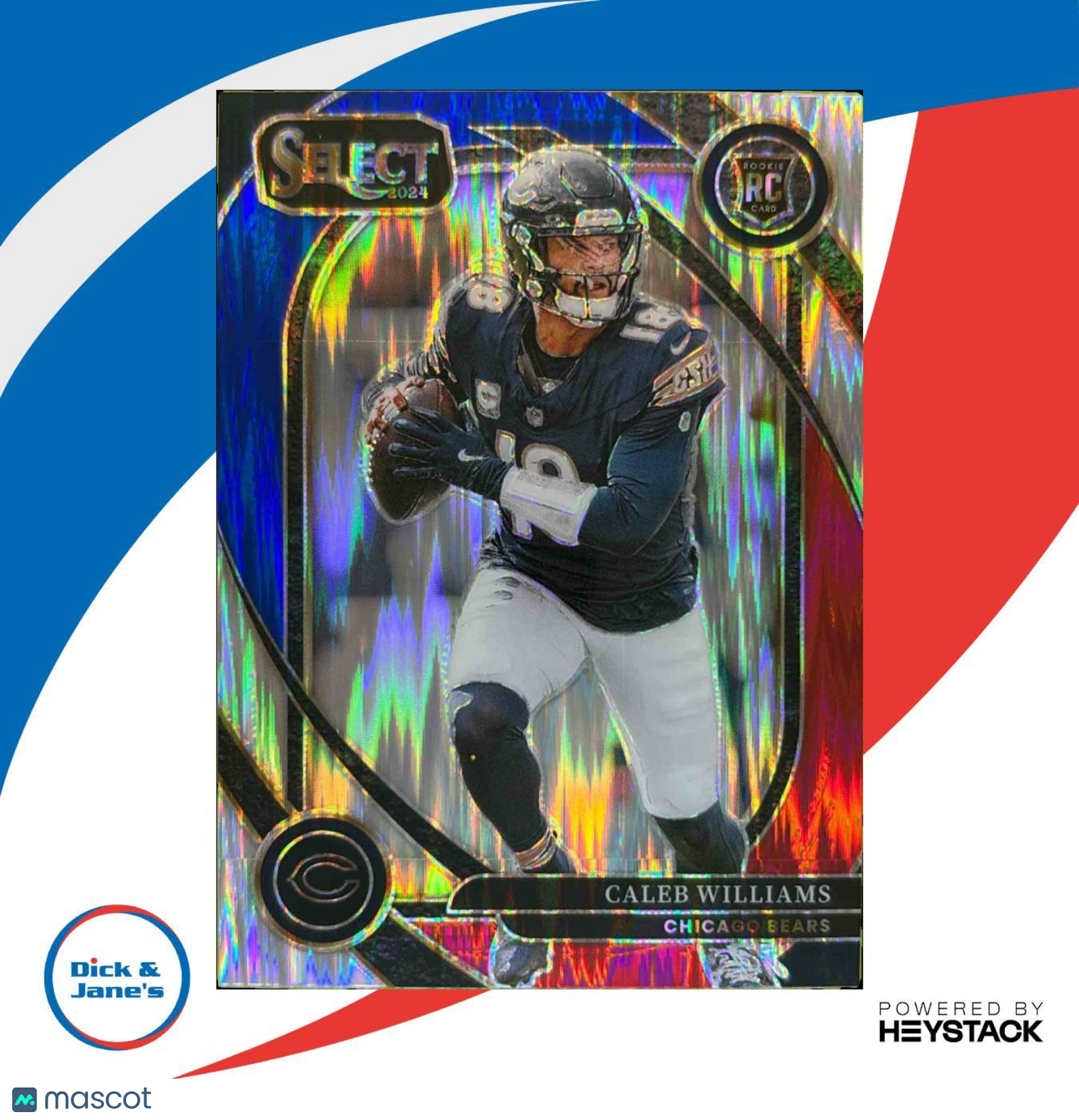 2024 Select Caleb Williams Club Red and Blue Prizm Shock #216 RC Chicago Bears - Sports Cards