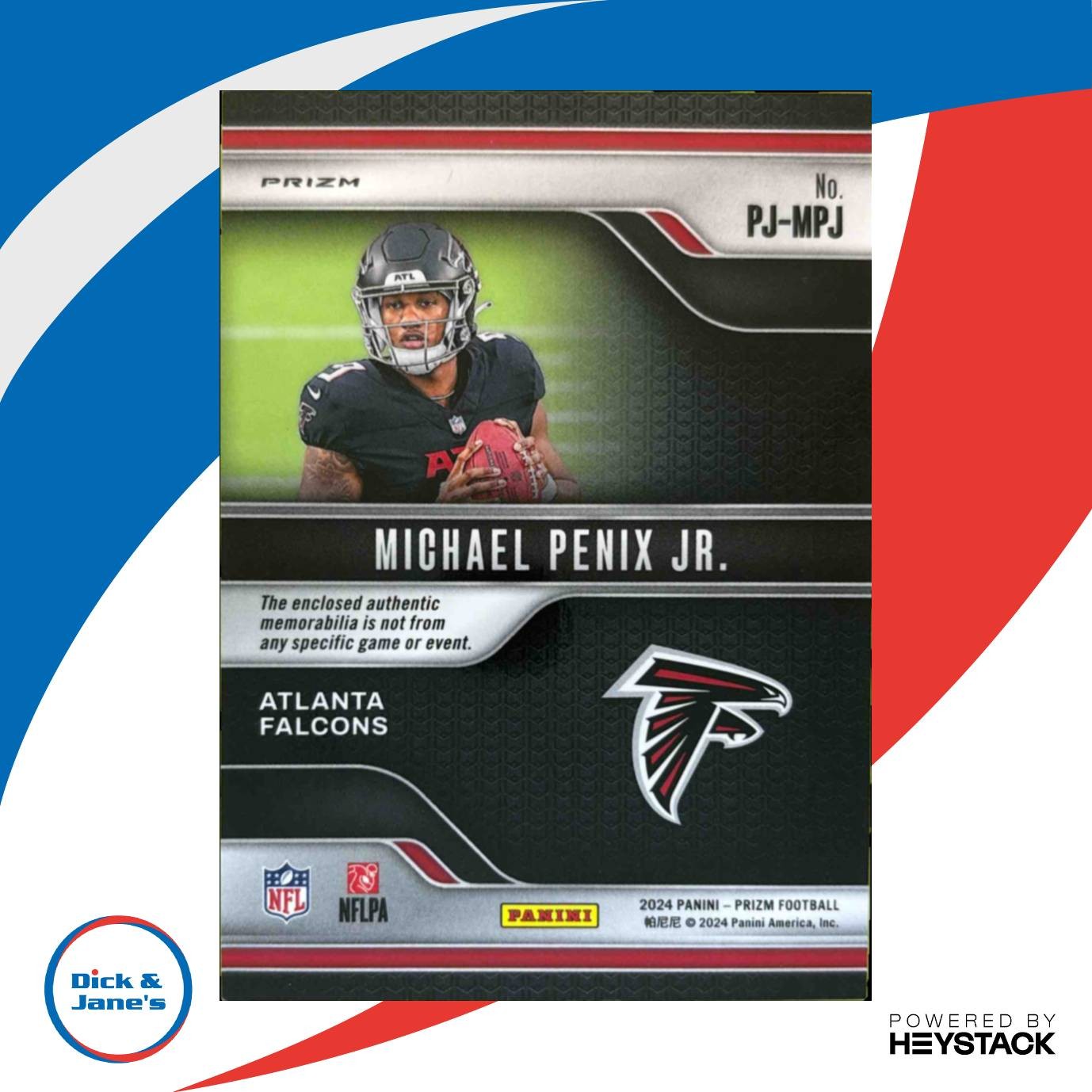2024 Prizm Michael Penix Premier Jerseys Neon Green Pulsar RC Atlanta Falcons - Sports Cards