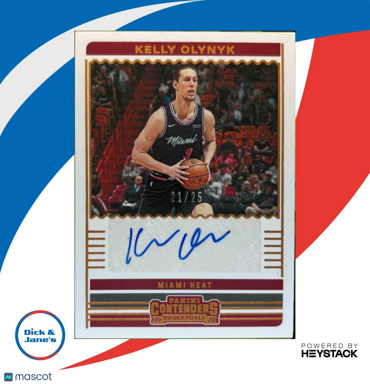 2019-20 Panini Contenders Kelly Olynyk Auto Bronze /25 #CA-KOL Miami Heat