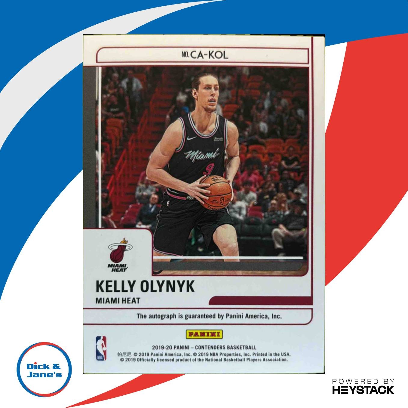 2019-20 Panini Contenders Kelly Olynyk Auto Bronze /25 #CA-KOL Miami Heat - Sports Cards
