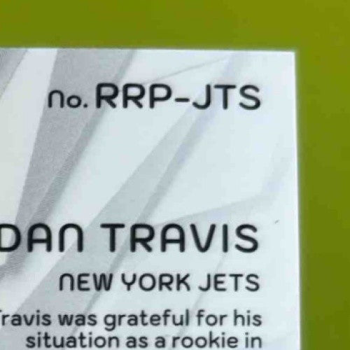 2024 Spectra Jordan Travis Radiant Rookie Patch Signatures Celestial /75 AU Jets