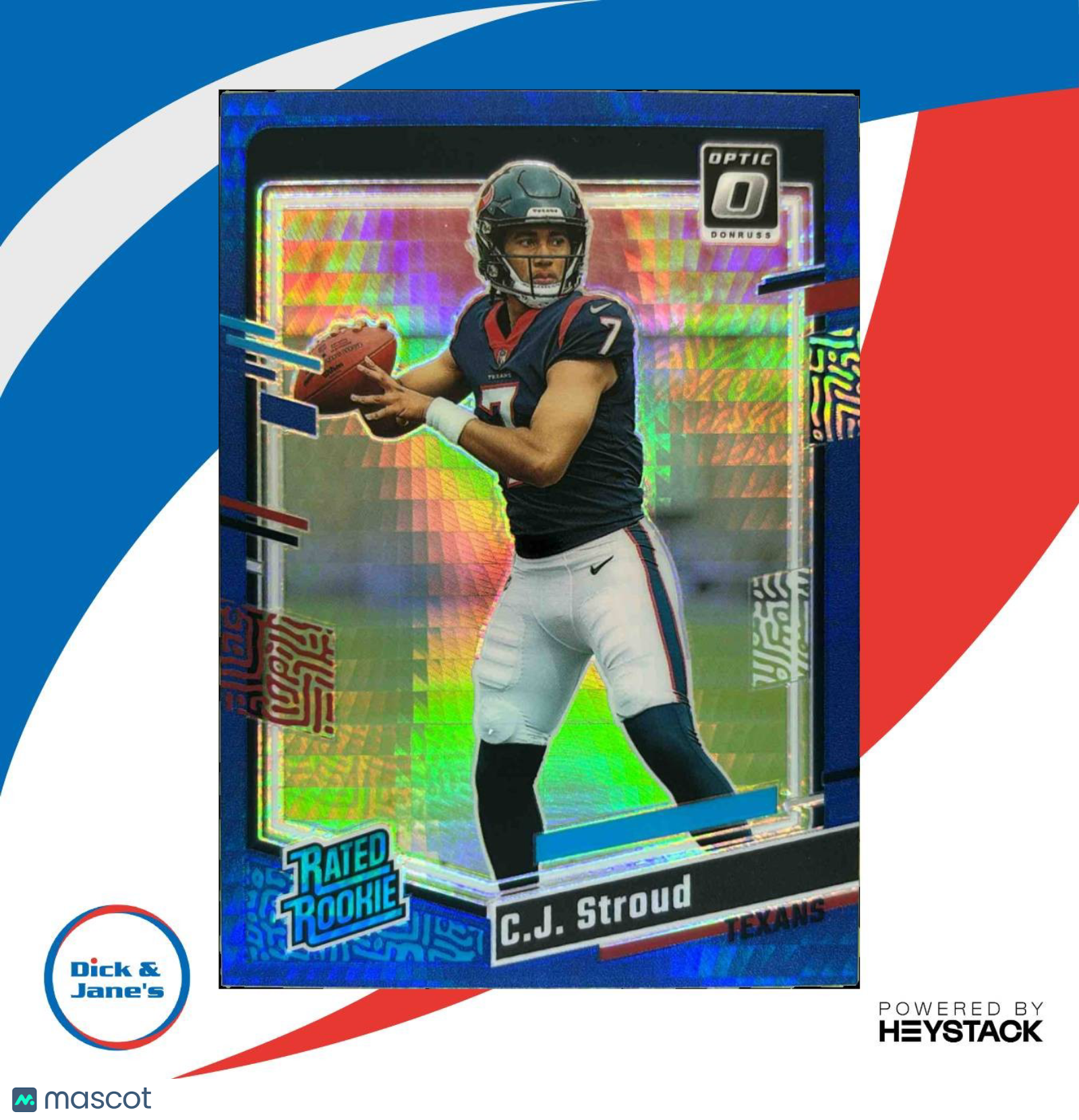 2023 Donruss Optic C.J. Stroud Blue Hyper Prizm RC Rated Rookie Houston Texans - Sports Cards