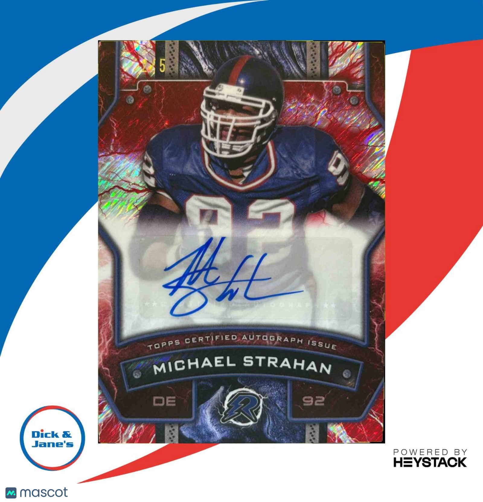 2024 Topps Resurgence Michael Strahan Signature Red Power Surge 2/5 Auto Giants - Sports Cards