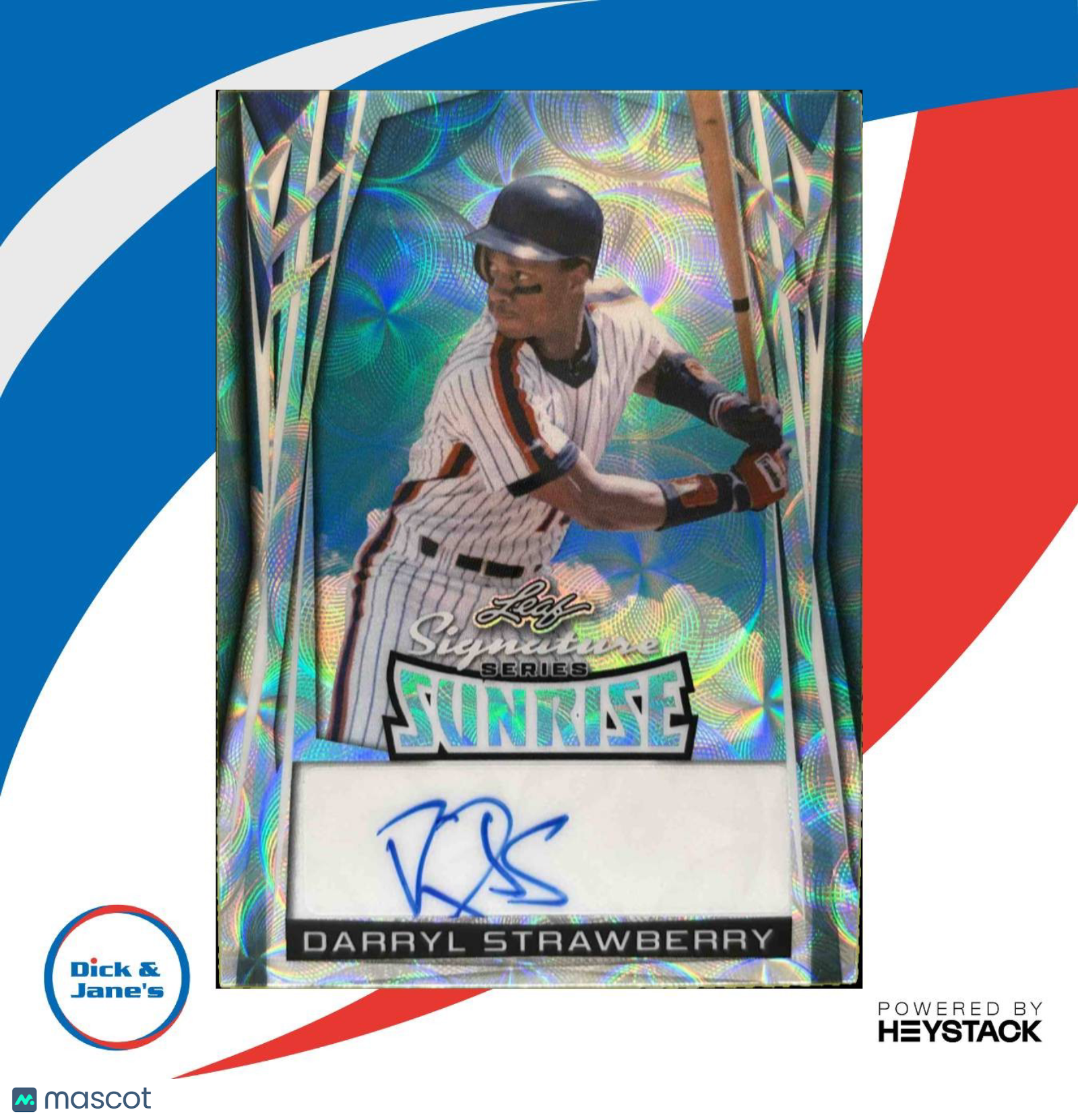 2025 Leaf Signature Series Sunrise Darryl Strawberry Auto Circles Blue 1/1 Mets - Sports Cards