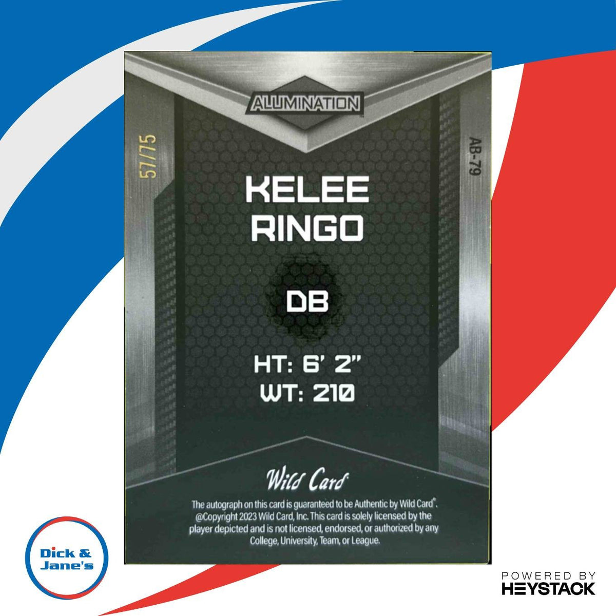 2023 Wild Card Alumination Draft Kelee Ringo Rainbow Silver /75 RC Auto Georgia