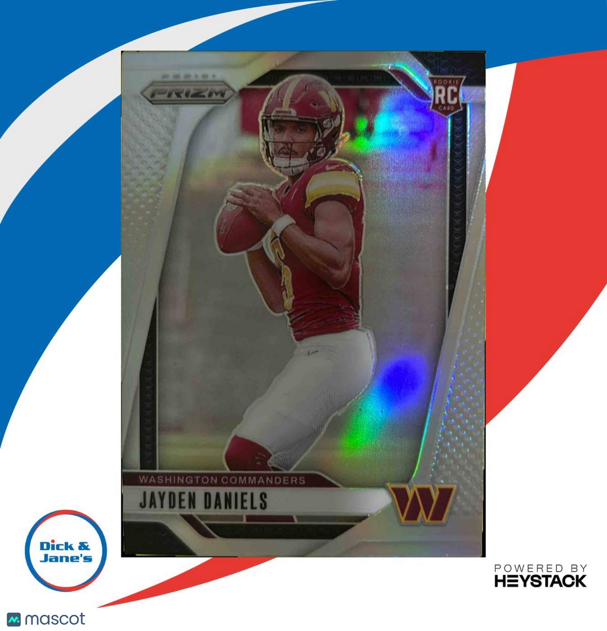 2024 Panini Prizm Jayden Daniels Silver Holo #347 RC Washington Commanders
