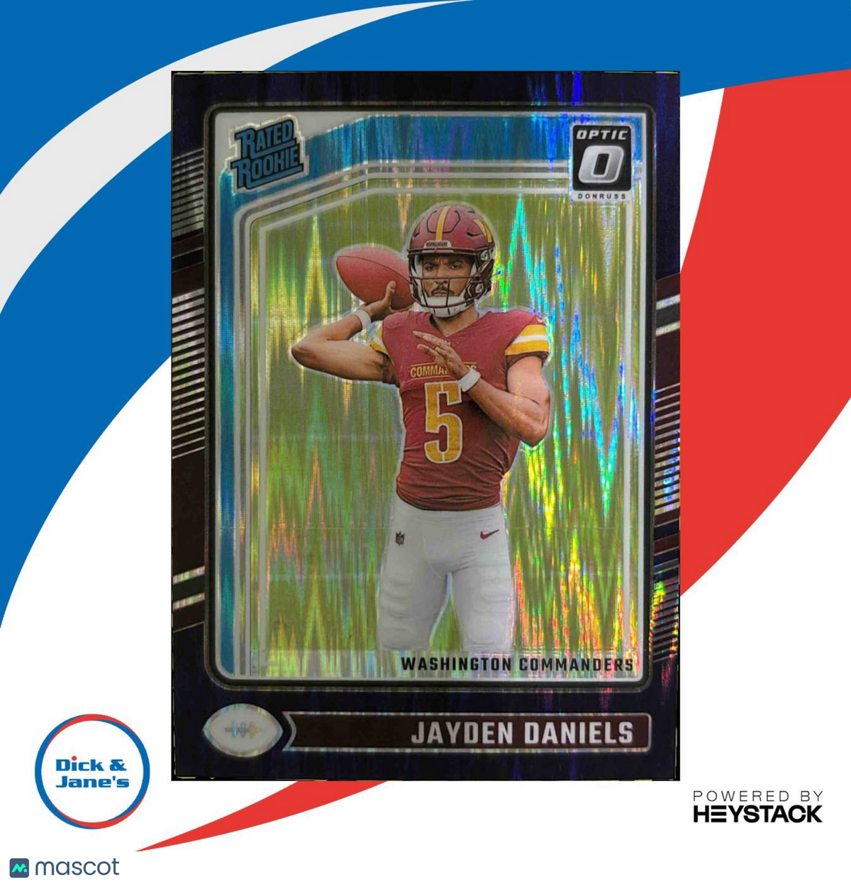 2024 Panini Donruss Optic Jayden Daniels Purple Shock Rated Rookie Washington