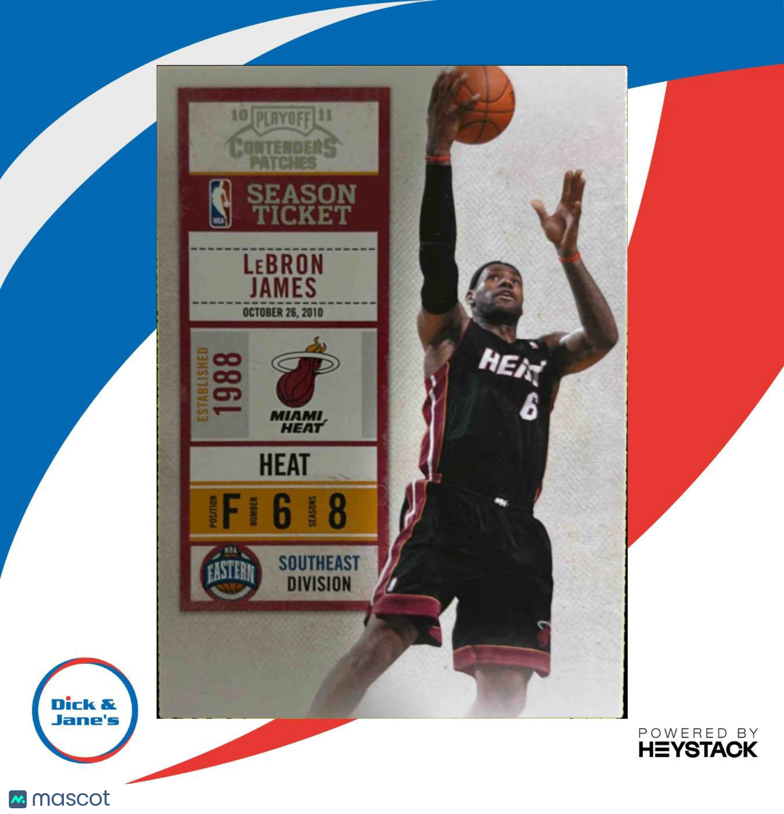 2010-11 Panini Playoff Contenders Patches LeBron James #93 Miami Heat