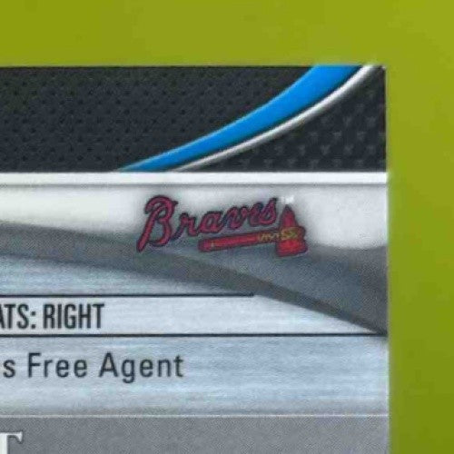 2011 Bowman Platinum Randall Delgado Prospect Auto Green Refractor/399 RC Braves