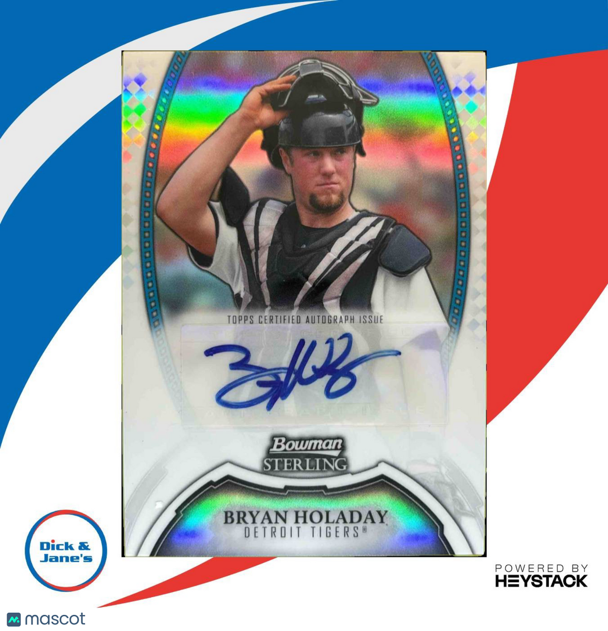 2011 Bowman Sterling Bryan Holaday Prospect Auto Refractor /199 Detroit Tigers