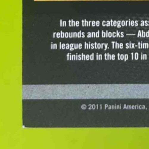 2010-11 Panini Elite Black Box Kareem Abdul-Jabbar /99 #150 Los Angeles Lakers
