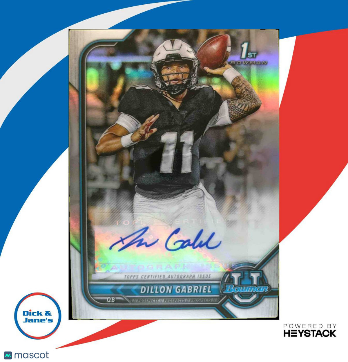 2021 Bowman University Dillon Gabriel Chrome Prospects Auto Refractor #BCPA-DG