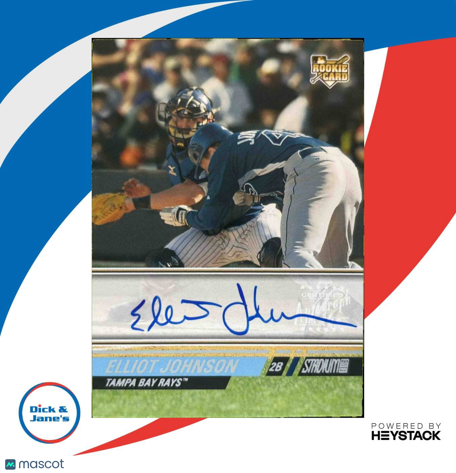 2008 Topps Stadium Club Elliot Johnson #152 Auto Tampa Bay Rays