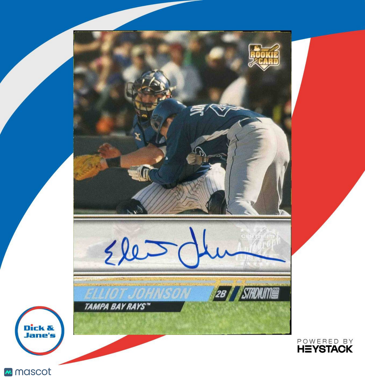 2008 Topps Stadium Club Elliot Johnson #152 Auto Tampa Bay Rays