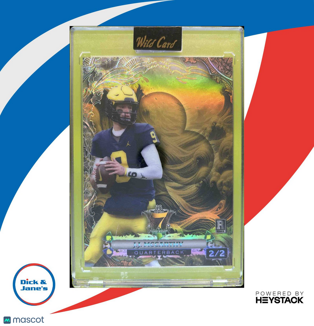 2024 Wild Card 7 Studs Combo JJ McCarthy ComboSpadesFirescrolls Rainbow Gold 2/2