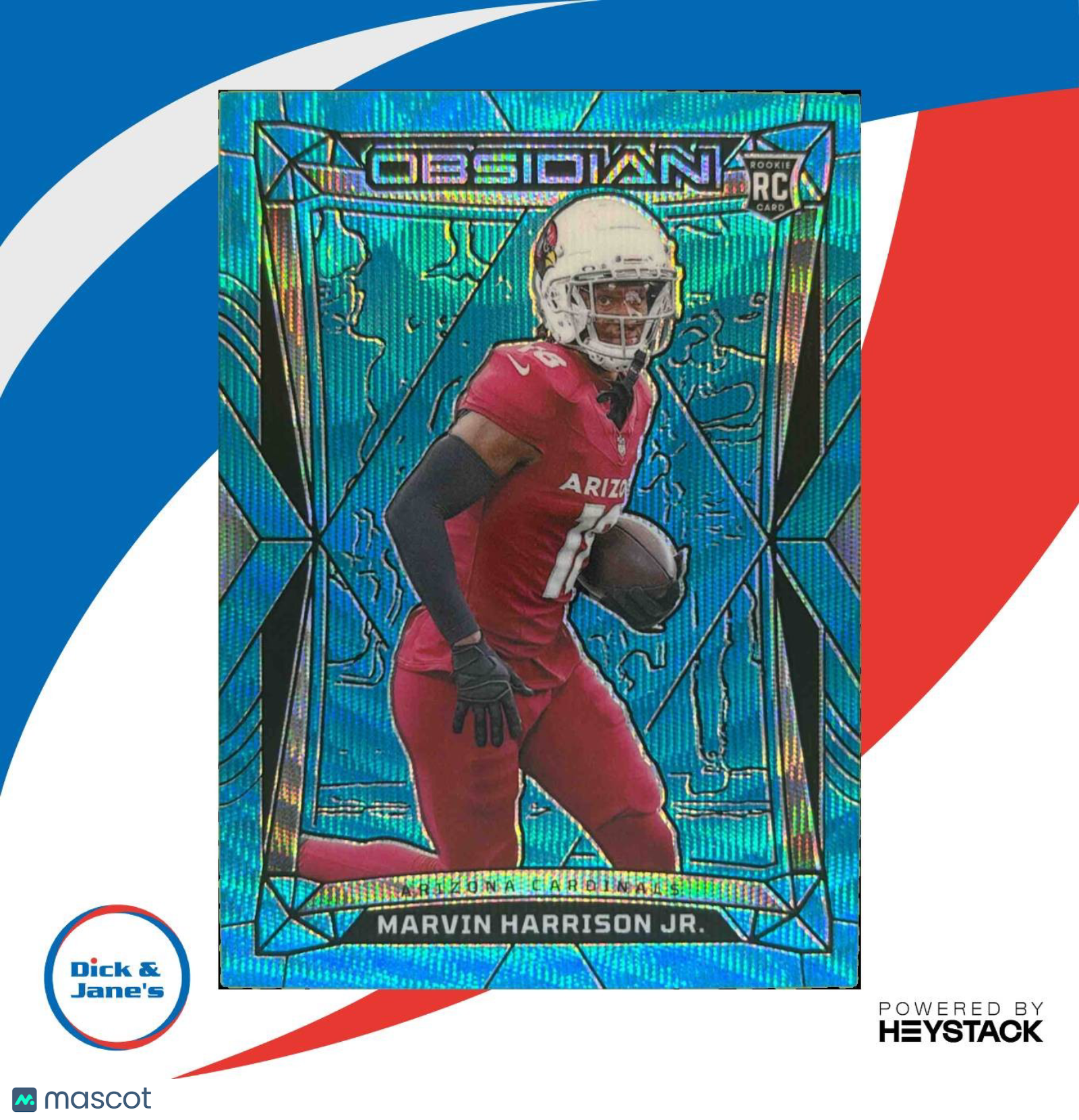 2024 Panini Obsidian Marvin Harrison Jr Blue Wave International #1 RC Arizona