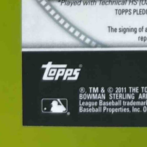 2011 Bowman Sterling James Harris Prospect Auto #BSP-JHA Tampa Bay Rays