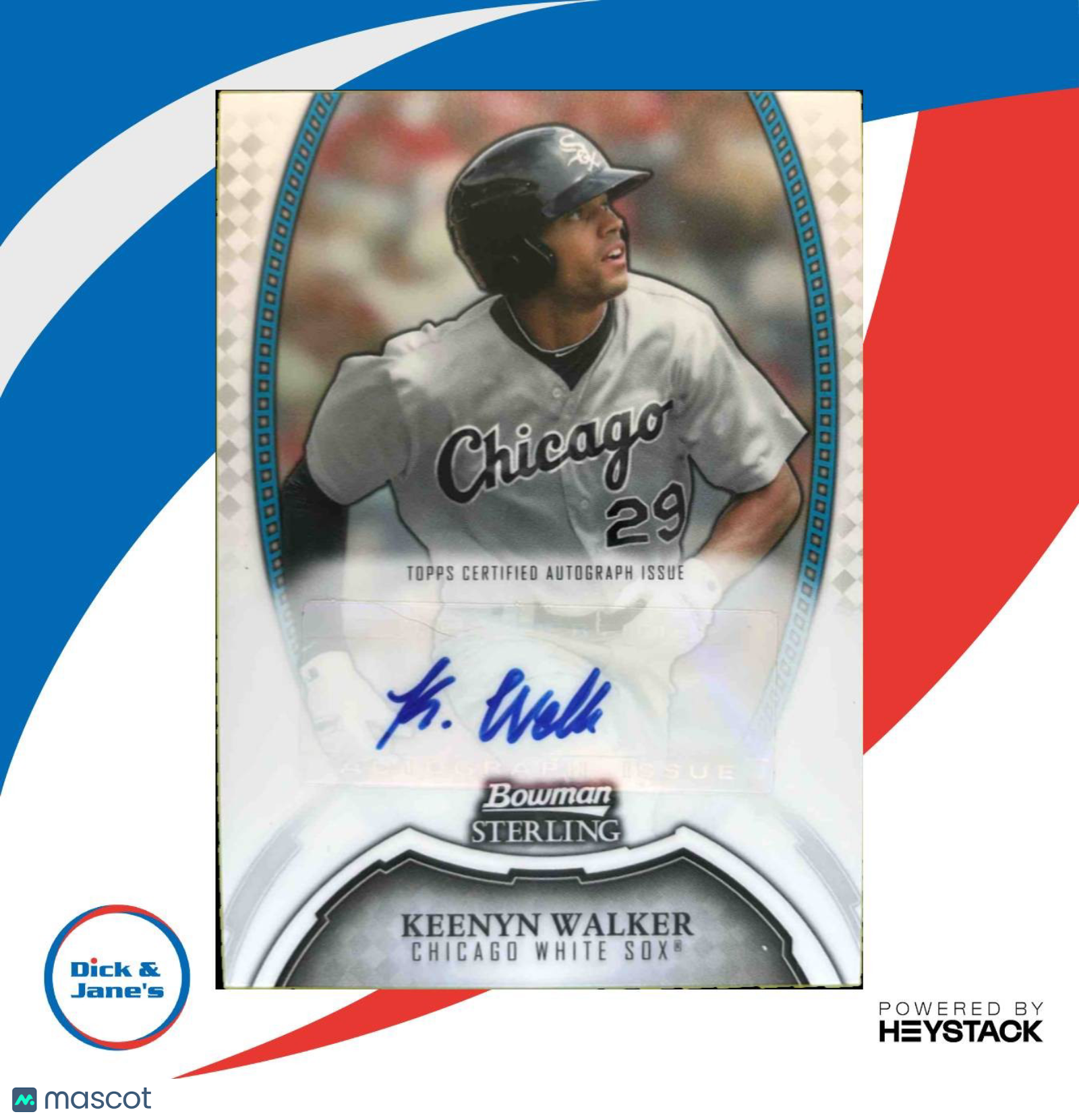 2011 Bowman Sterling Keenyn Walker Prospect Auto #BSP-KWA Chicago White Sox