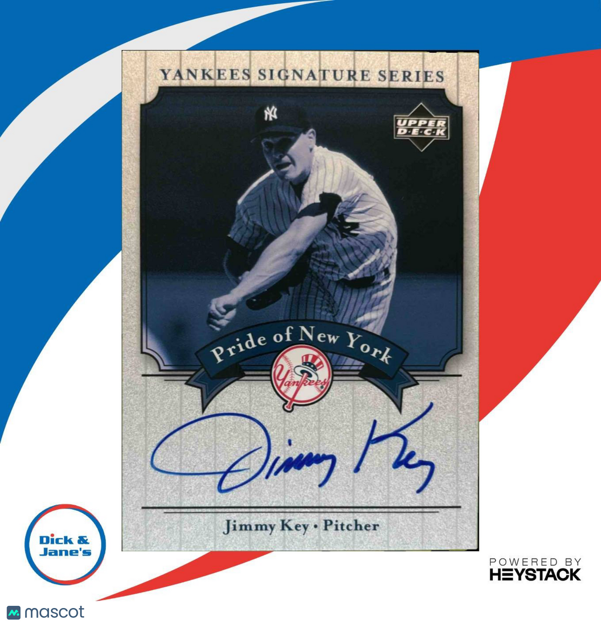 2003 Upper Deck Yankees Signature Series Jimmy Key Pride of New York Auto #PN-KE