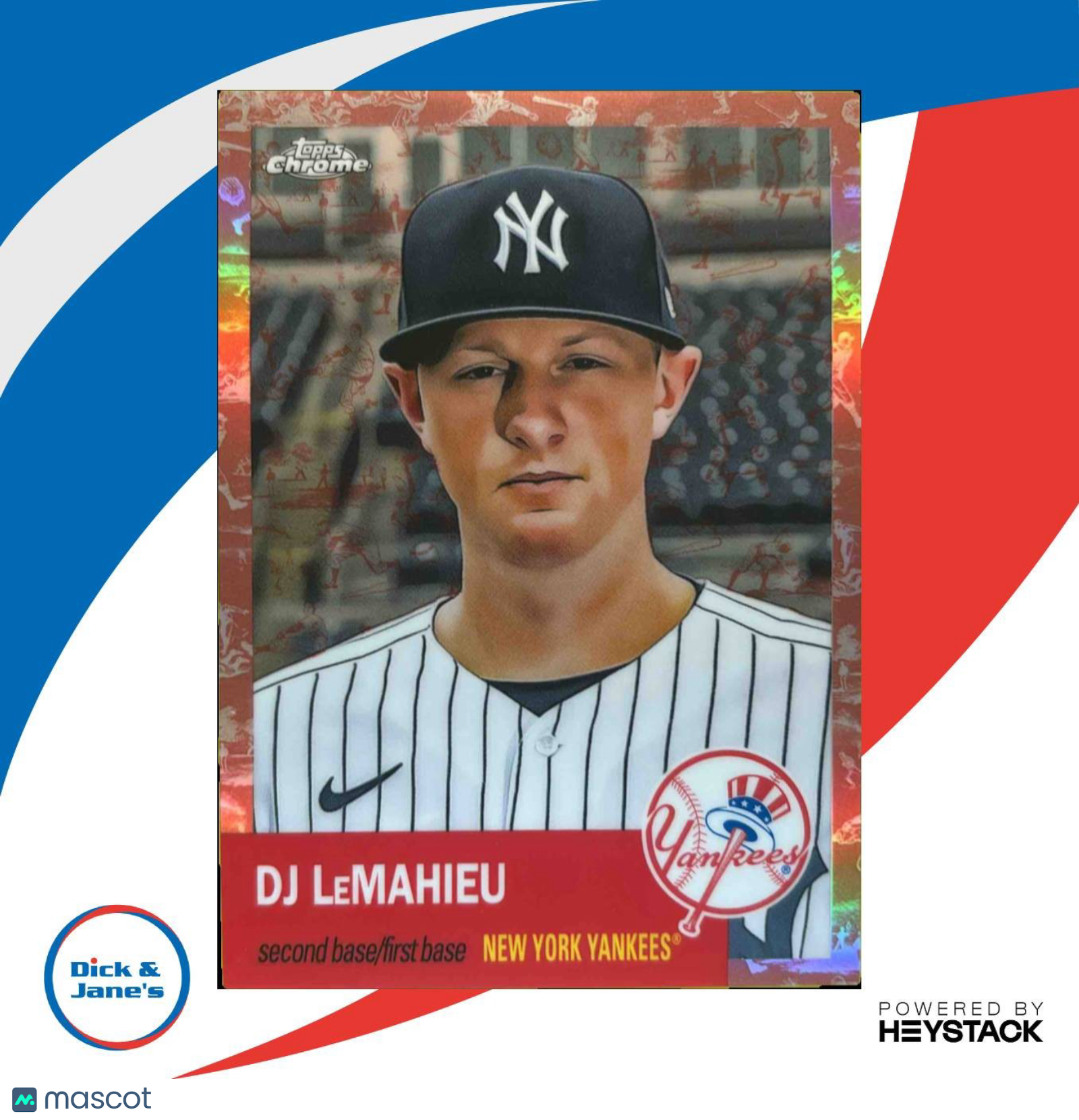 2022 Topps Chrome Platinum DJ LeMahieu Toile Cream Rose Gold Refractor 35/75