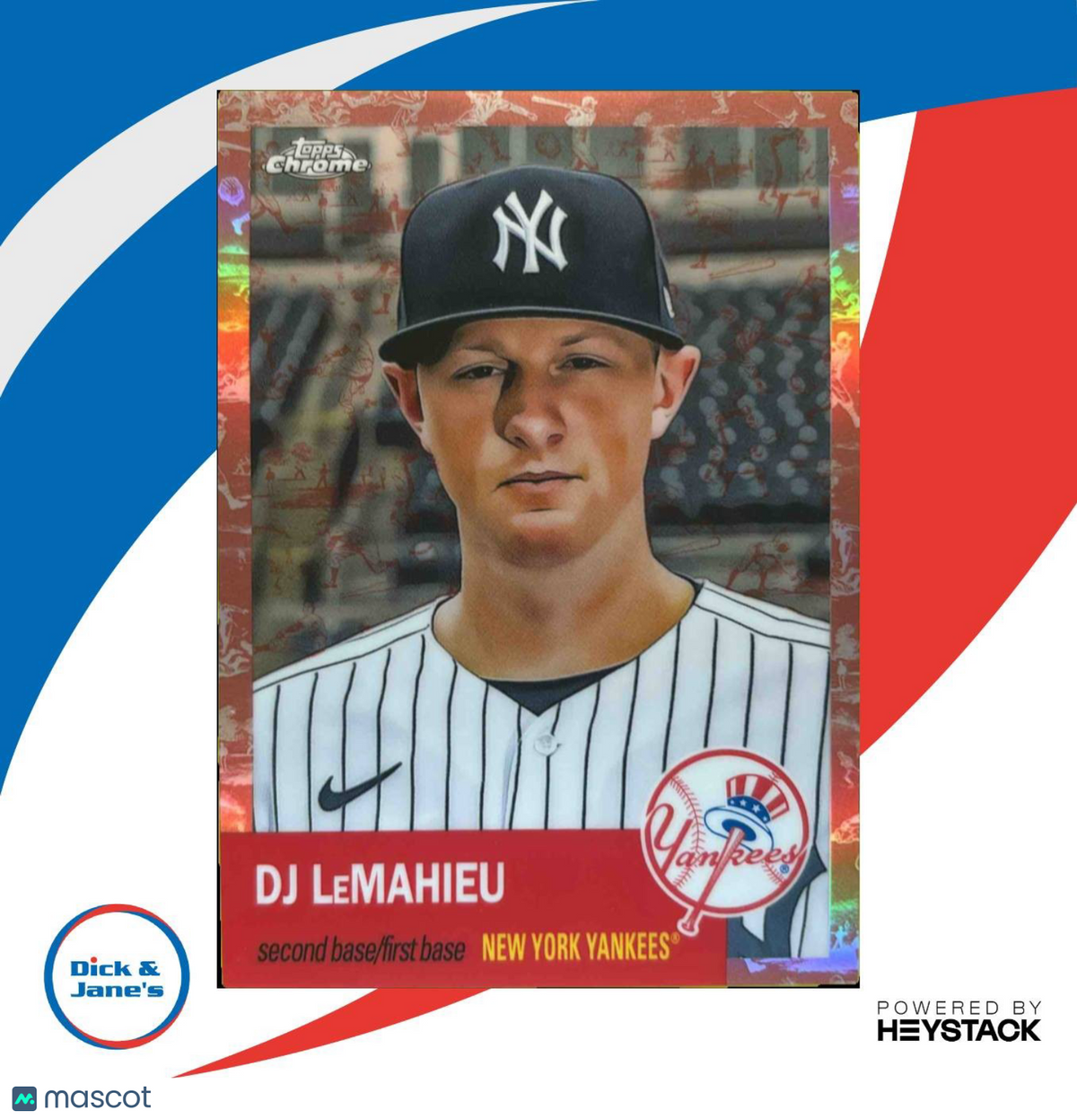 2022 Topps Chrome Platinum DJ LeMahieu Toile Cream Rose Gold Refractor 35/75