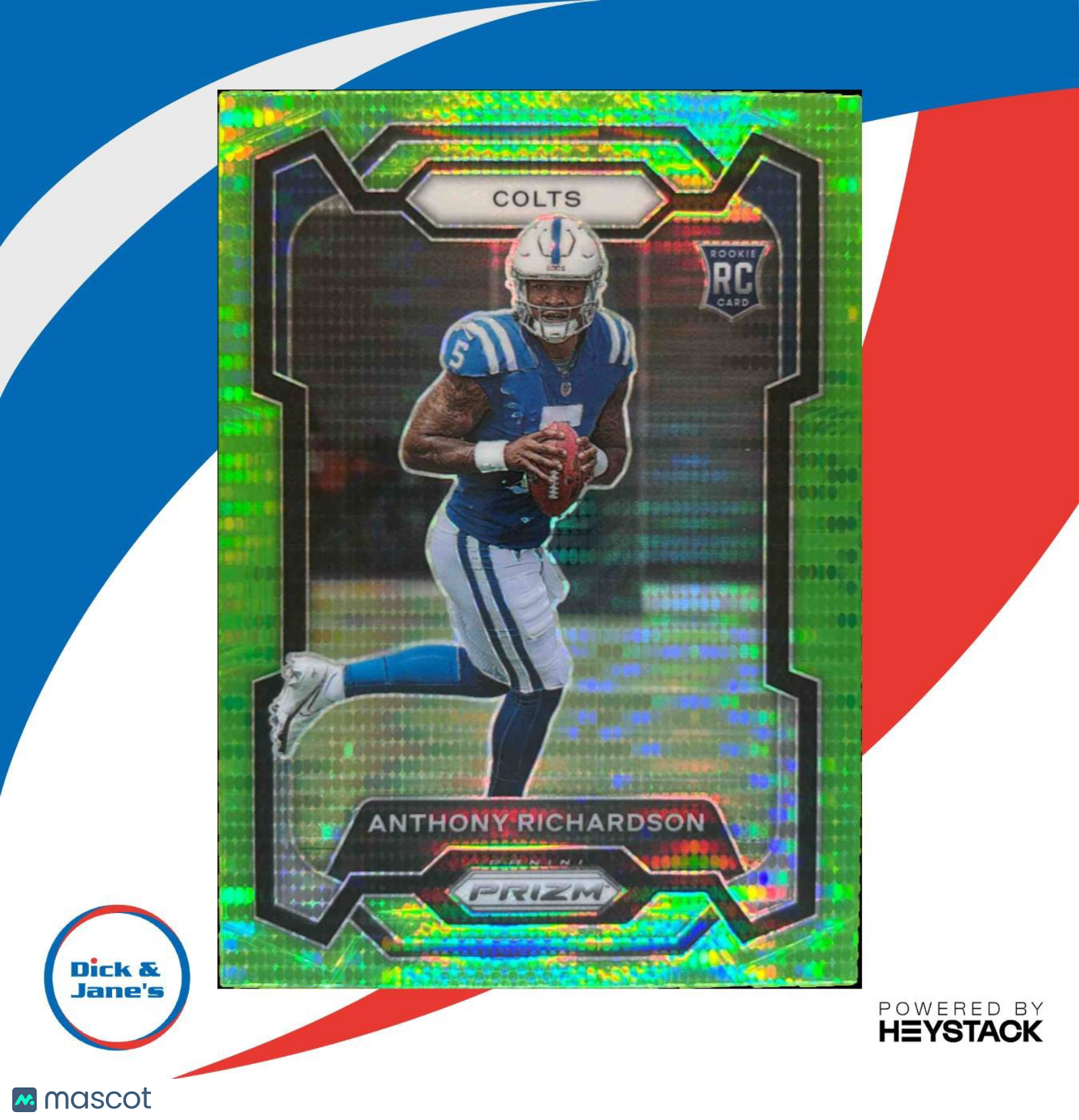 2023 Panini Prizm Anthony Richardson Neon Green Pulsar 343 RC Indianapolis Colts