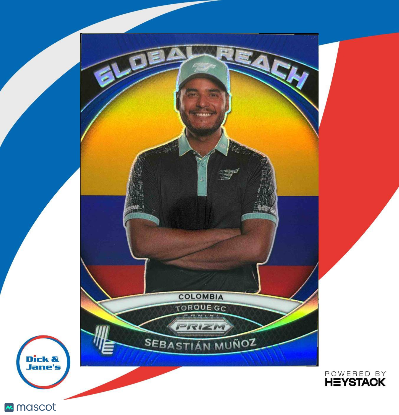 2024 Panini Prizm LIV Sebastian Munoz Global Reach Blue Prizms 96/99 5 Torque GC