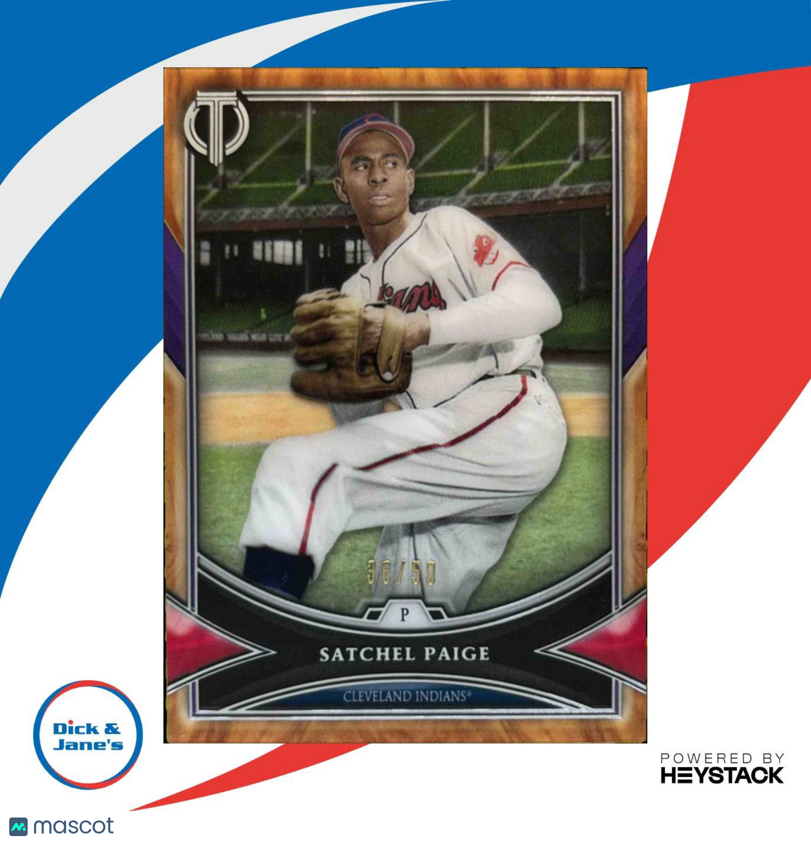 2018 Topps Tribute Satchel Paige Purple 36/50 #61 Cleveland Indians