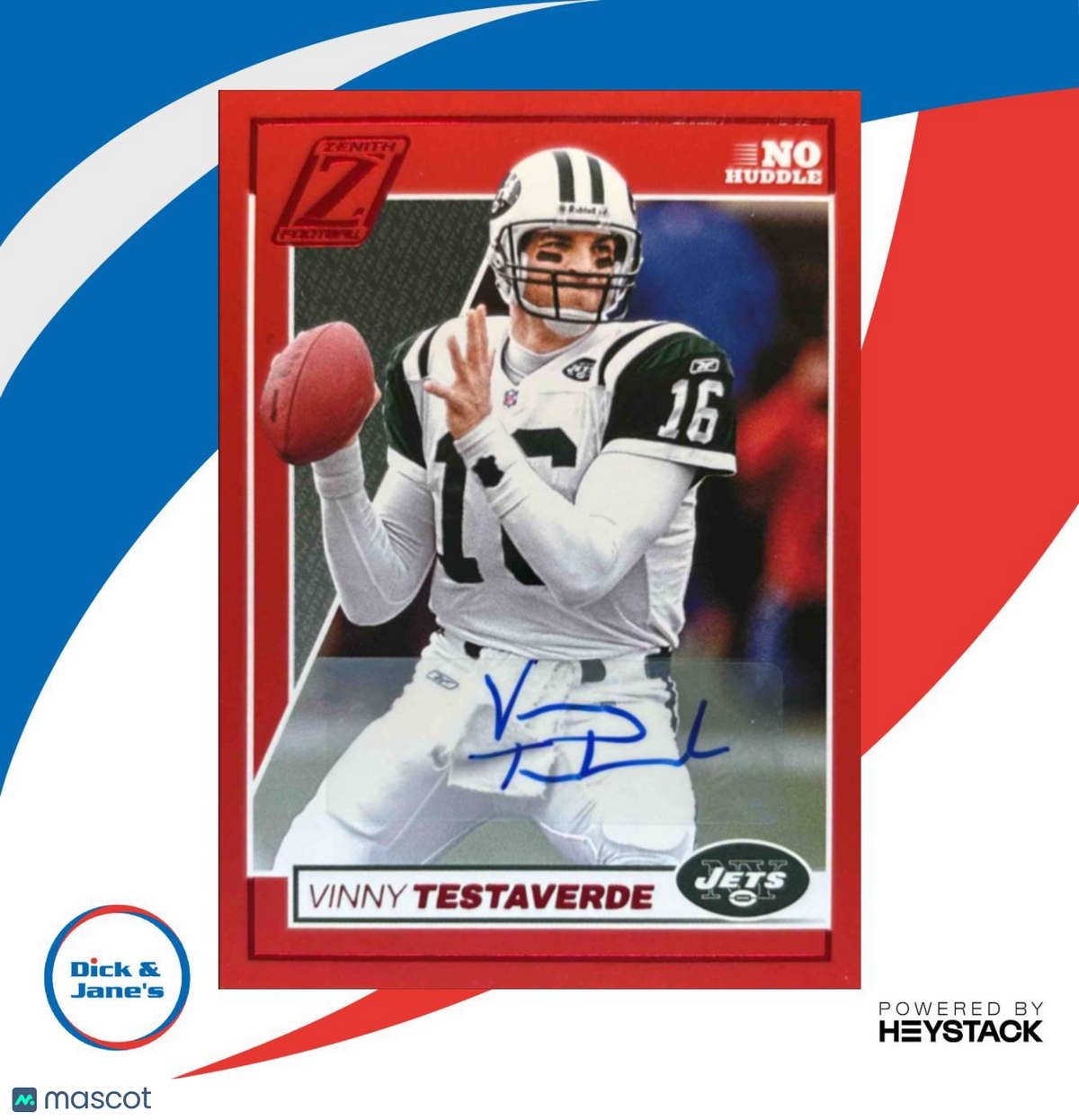 2024 Panini Zenith Vinny Testaverde Auto No Huddle #78 New York Jets