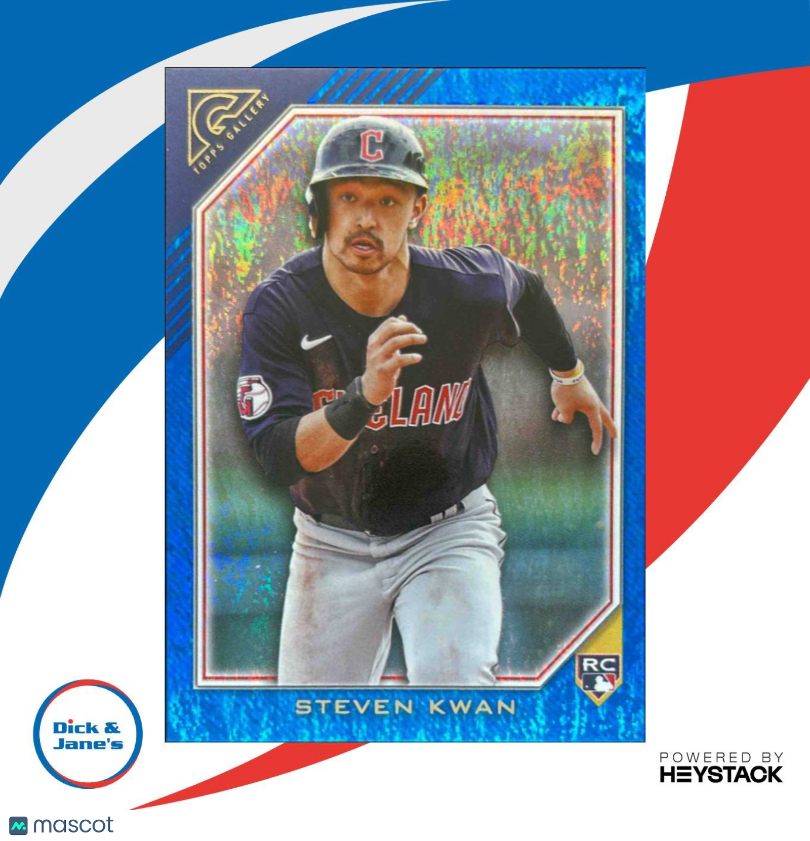 2022 Topps Gallery Steven Kwan Blue Pattern 5/50 #166 RC Cleveland Guardians