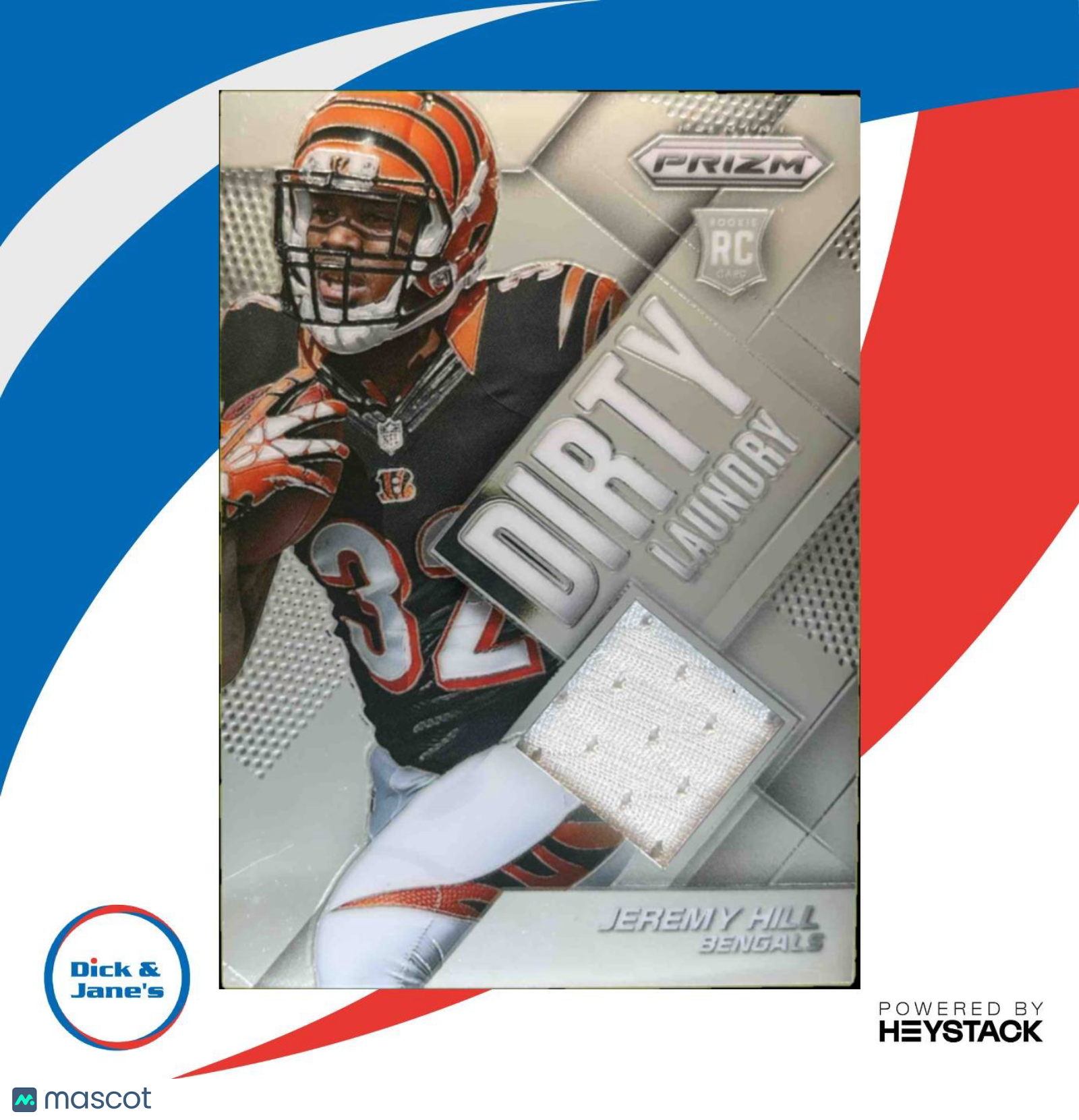 2014 Panini Prizm Jeremy Hill Dirty Laundry #DL-JH MEM RC Cincinnati Bengals