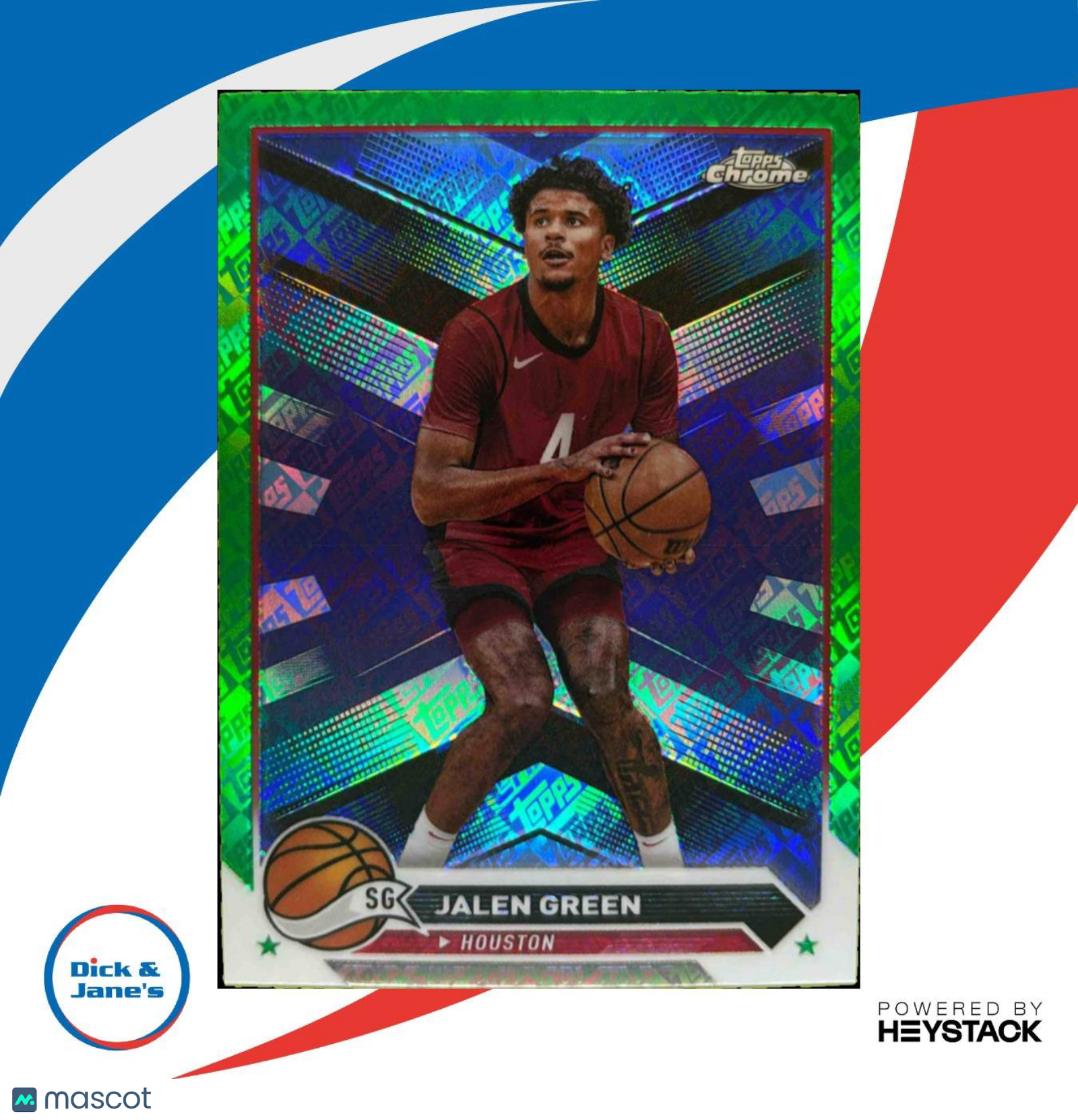 2023-24 Topps Chrome Jalen Green Refractor #37 Houston Rockets