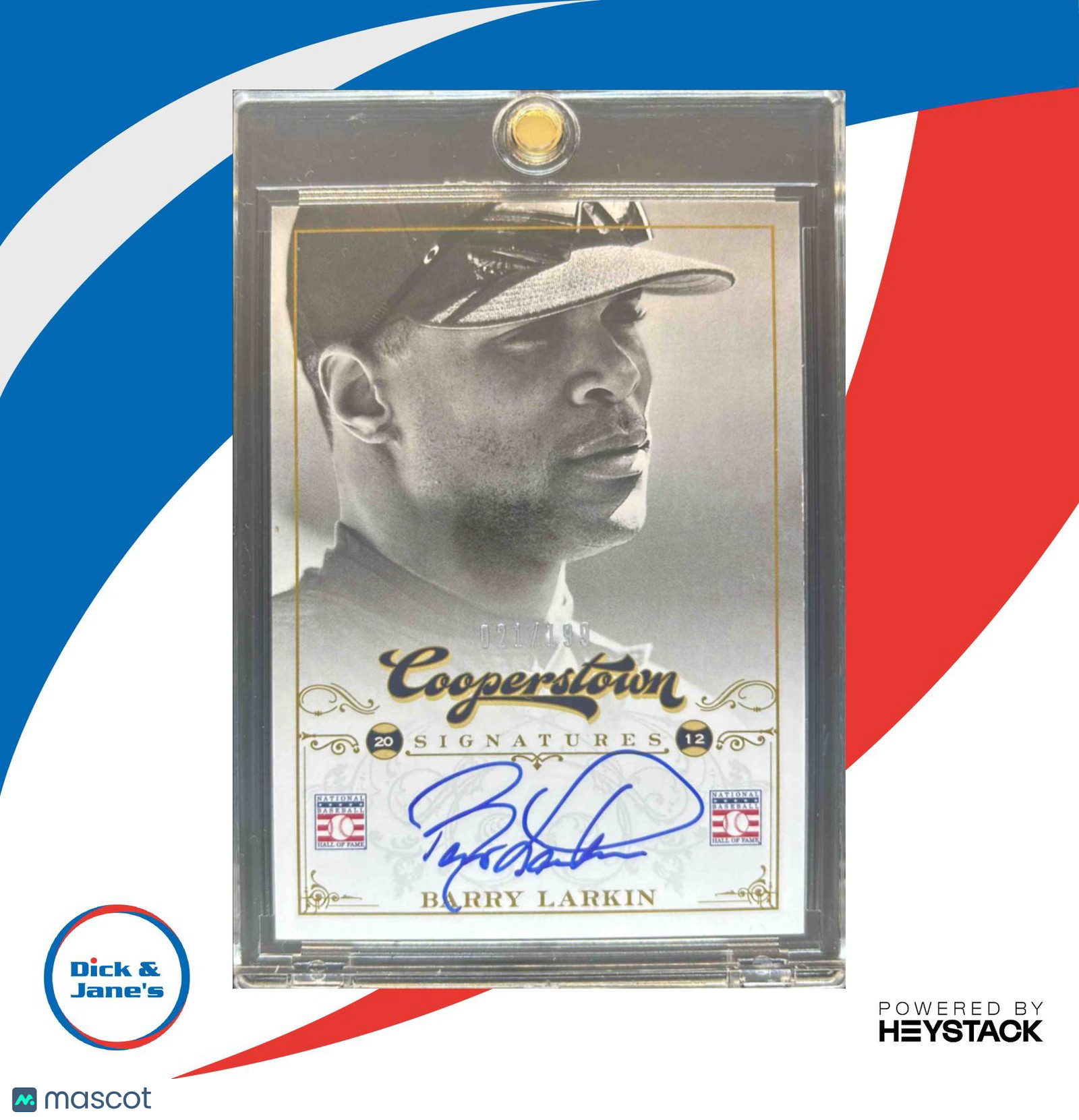 2012 Panini Cooperstown Barry Larkin Signatures /199 HOF-BL Auto Cincinnati Reds