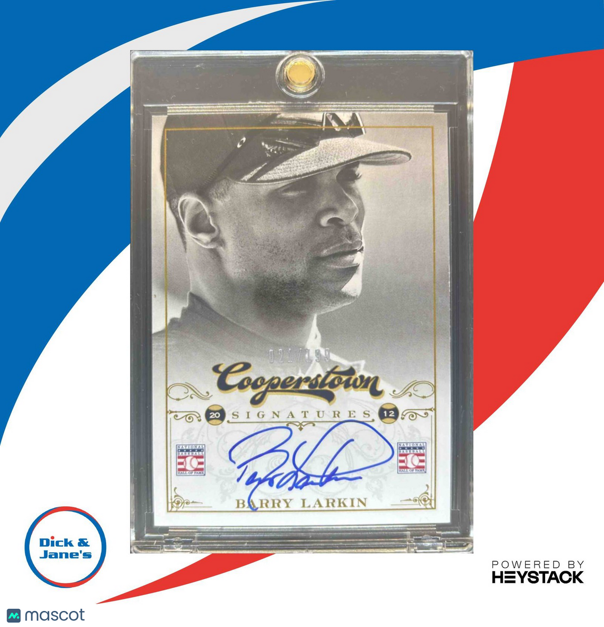 2012 Panini Cooperstown Barry Larkin Signatures /199 HOF-BL Auto Cincinnati Reds
