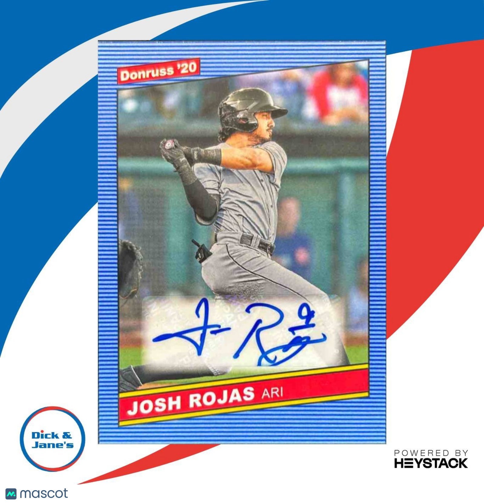 2020 Panini Donruss Josh Rojas Retro 1986 Signatures Auto RC Arizona Diamondback